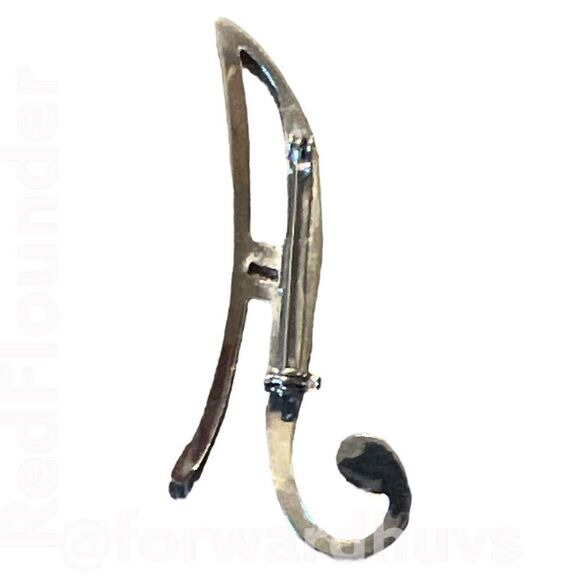 Silver Tone Metal Monogram A Initial Brooch - Picture 5 of 7
